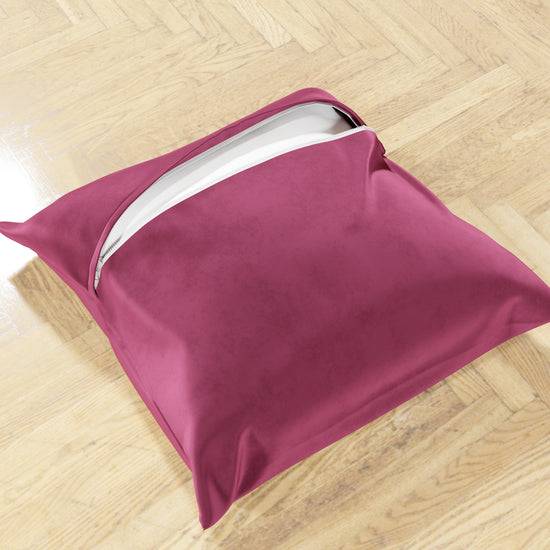 PETTI Cuscini Arredo In Velluto 2pz, Cuscini Divano Fucsia