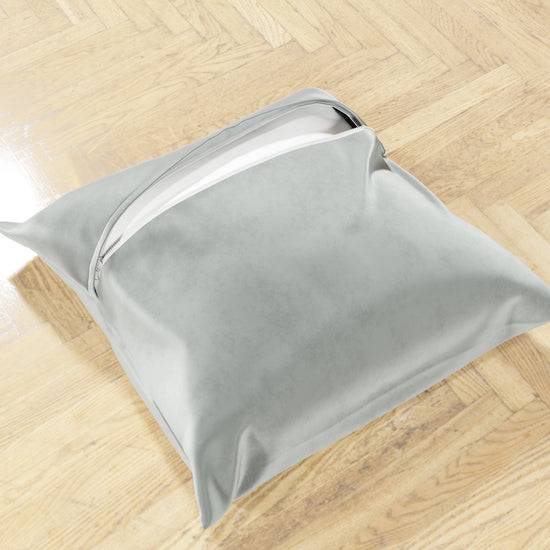 PETTI Cuscini Arredo In Velluto 2pz, Cuscini Divano Grigio Chiaro