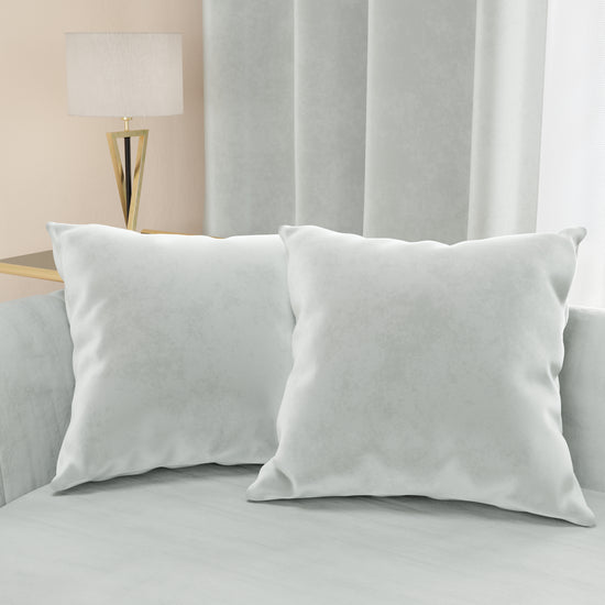 PETTI Cuscini Arredo in Velluto 2pz, Cuscini divano Grigio Chiaro