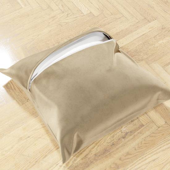 PETTI Cuscini Arredo In Velluto 2pz, Cuscini Divano Panna