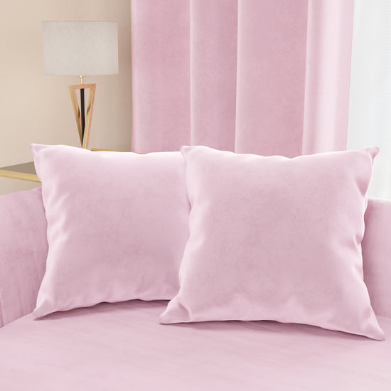 PETTI Cuscini Arredo in Velluto 2pz, Cuscini divano Rosa