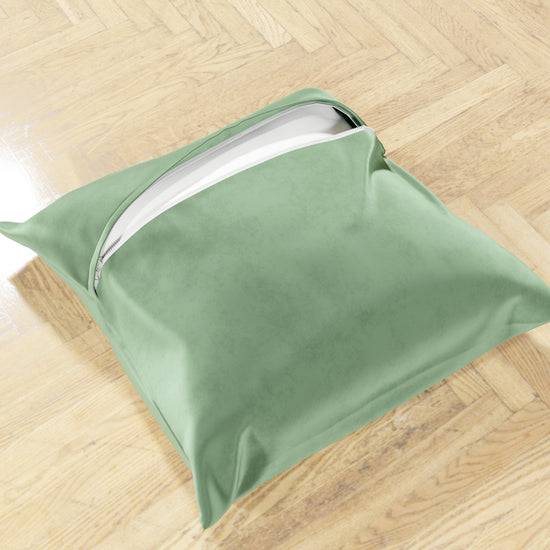 PETTI Cuscini Arredo In Velluto 2pz, Cuscini Divano Salvia