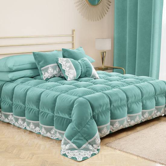 PETTI Cuscini Arredo In Velluto E Balza Con Pizzo Rebrodè 2pz, Cuscini Divano Tiffany By Sissy