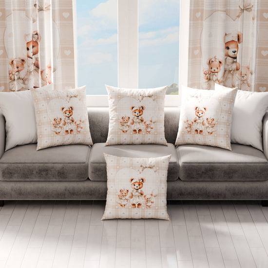 PETTI Cuscini, Copricuscini Divano, Cuscini Arredo In Stampa Digitale Teddy Love Tortora