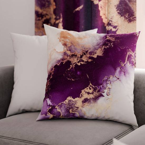 PETTI Cuscini, Copricuscini Divano, Cuscini Arredo in Stampa Digitale Marble 01 Viola