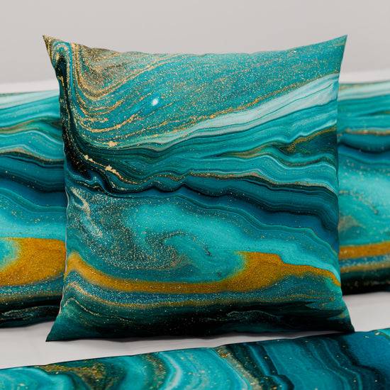 PETTI Cuscini, Copricuscini Divano, Cuscini Arredo In Stampa Digitale Marble 02 Verde