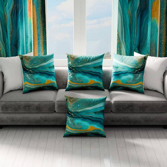 PETTI Cuscini, Copricuscini Divano, Cuscini Arredo In Stampa Digitale Marble 02 Verde