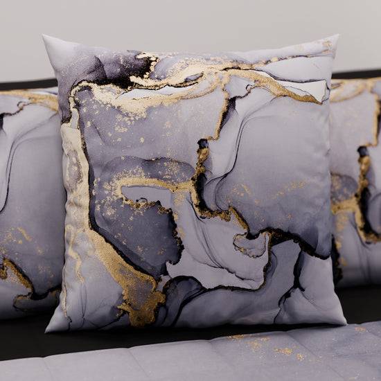PETTI Cuscini, Copricuscini Divano, Cuscini Arredo In Stampa Digitale Marble 04 Grigio Scuro