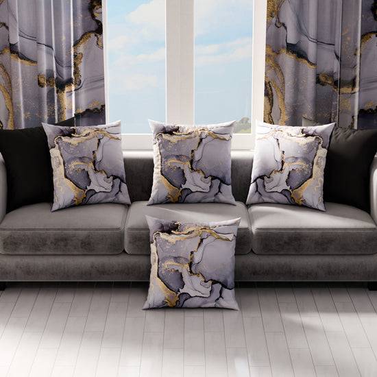 PETTI Cuscini, Copricuscini Divano, Cuscini Arredo In Stampa Digitale Marble 04 Grigio Scuro