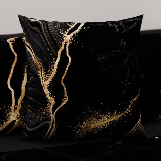 PETTI Cuscini, Copricuscini Divano, Cuscini Arredo In Stampa Digitale Marble 07 Nero