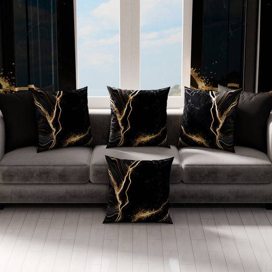 PETTI Cuscini, Copricuscini Divano, Cuscini Arredo In Stampa Digitale Marble 07 Nero