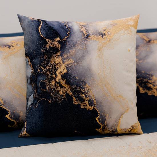 PETTI Cuscini, Copricuscini Divano, Cuscini Arredo In Stampa Digitale Marble 08 Blu