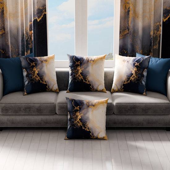 PETTI Cuscini, Copricuscini Divano, Cuscini Arredo In Stampa Digitale Marble 08 Blu