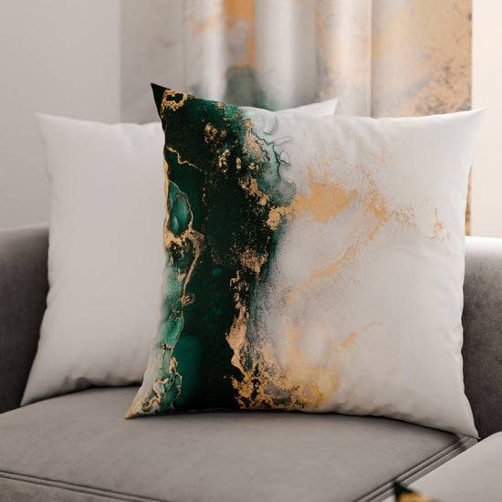 PETTI Cuscini, Copricuscini Divano, Cuscini Arredo in Stampa Digitale Marble 09 Smeraldo