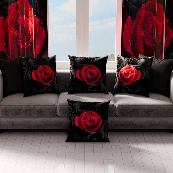 PETTI Cuscini, Copricuscini Divano, Cuscini Arredo In Stampa Digitale Black Roses