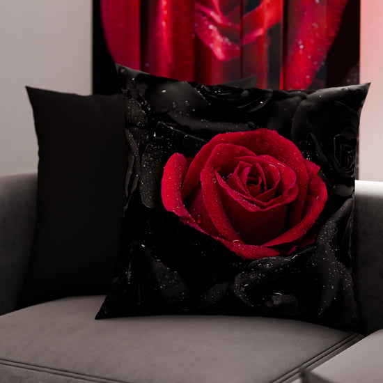 PETTI Cuscini, Copricuscini Divano, Cuscini Arredo in Stampa Digitale Black Roses