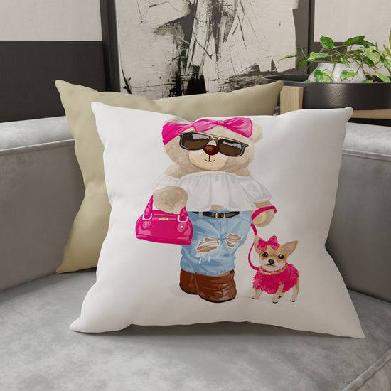 PETTI Cuscini, Copricuscini Divano, Cuscini Arredo in Stampa Digitale Teddy Cool Girl