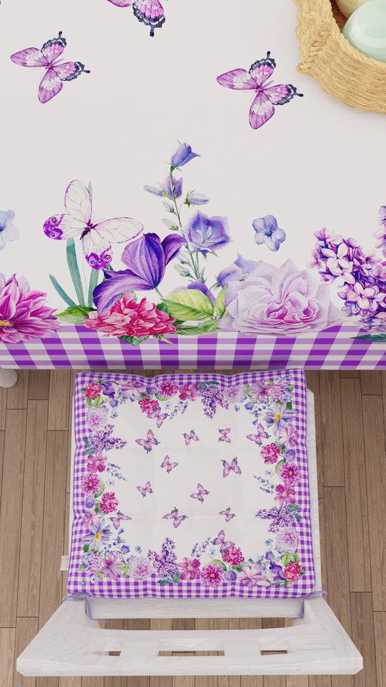 PETTI Cuscini Pasqua Per Sedie Coprisedia Pasqua 6 Pezzi Vichy Viola