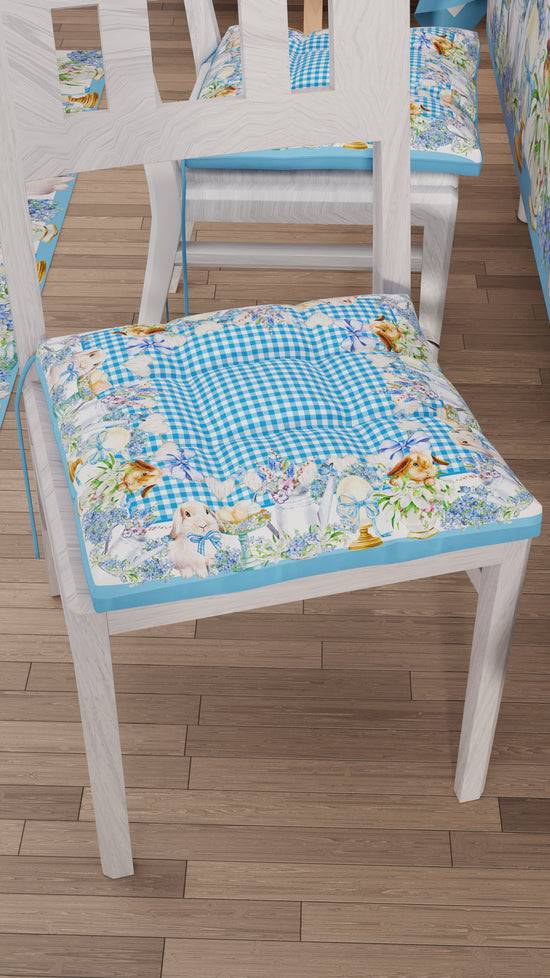 PETTI Cuscini Pasqua per Sedie Coprisedia Pasqua 6 Pezzi Vichy