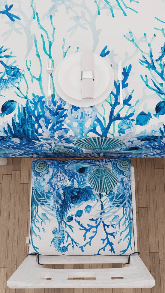 PETTI Cuscini Per Sedie Coprisedia 6 Pezzi Corallo Blu