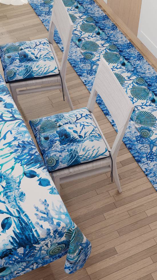 PETTI Cuscini Per Sedie Coprisedia 6 Pezzi Corallo Blu