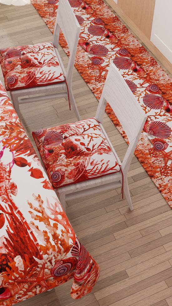 PETTI Cuscini Per Sedie Coprisedia 6 Pezzi Corallo Rosso