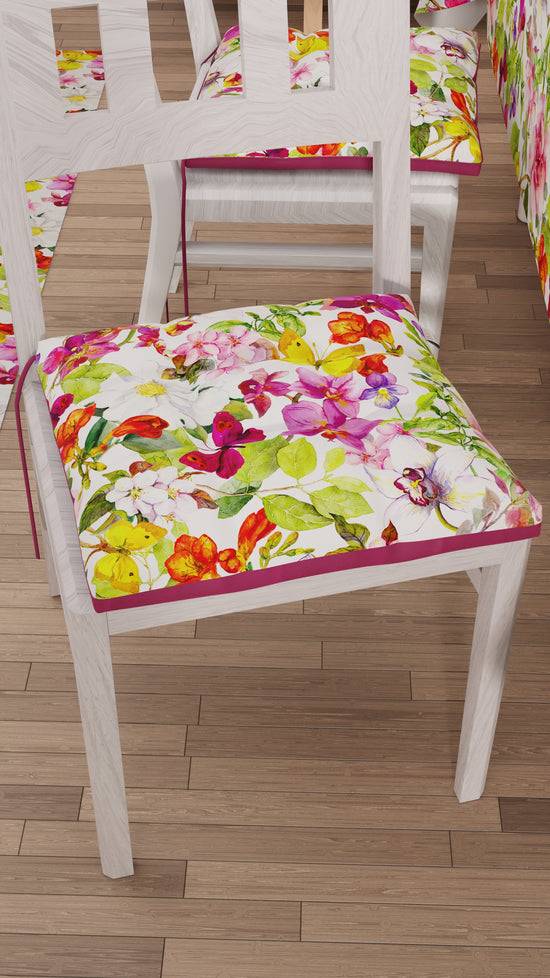 PETTI Cuscini per Sedie Coprisedia 6 Pezzi Farfalle