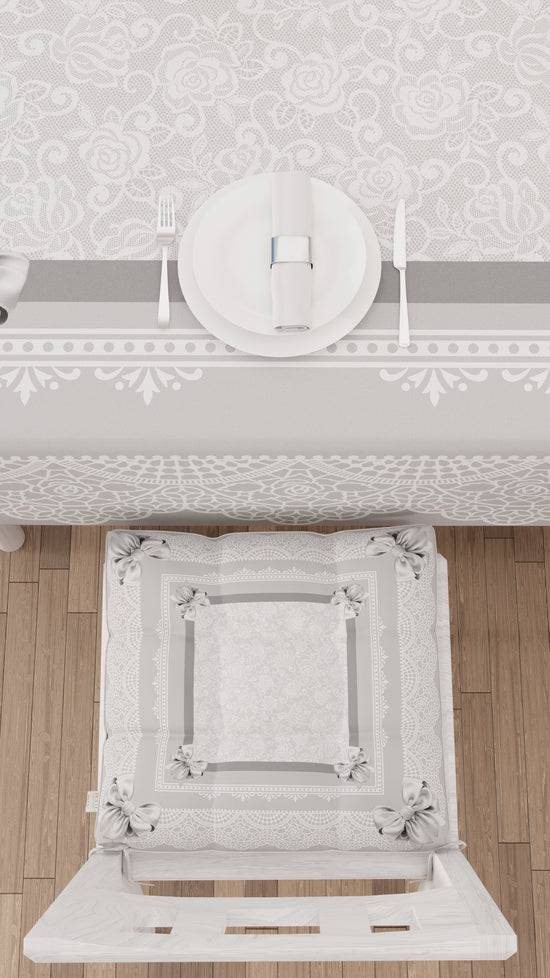 PETTI Cuscini Per Sedie Coprisedia 6 Pezzi Fiocco Grigio