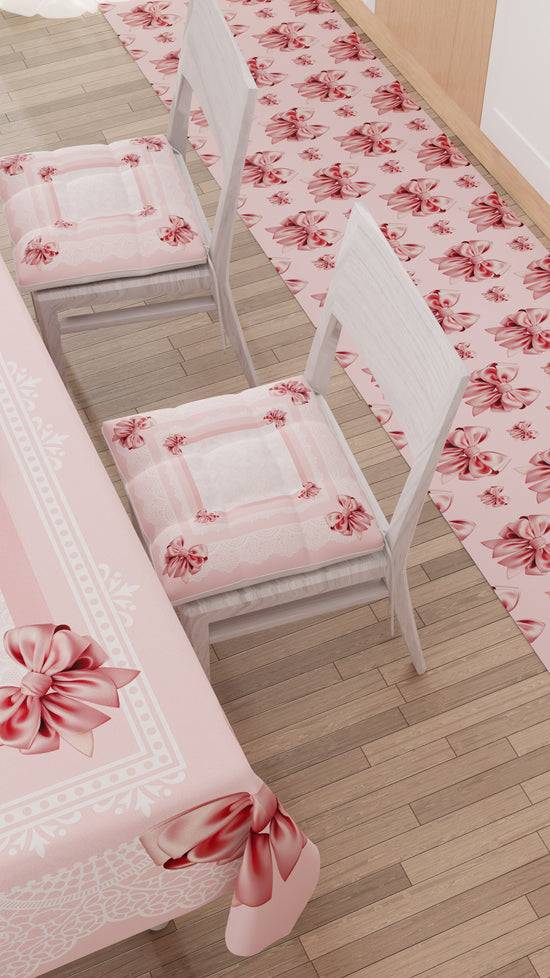 PETTI Cuscini Per Sedie Coprisedia 6 Pezzi Fiocco Rosa