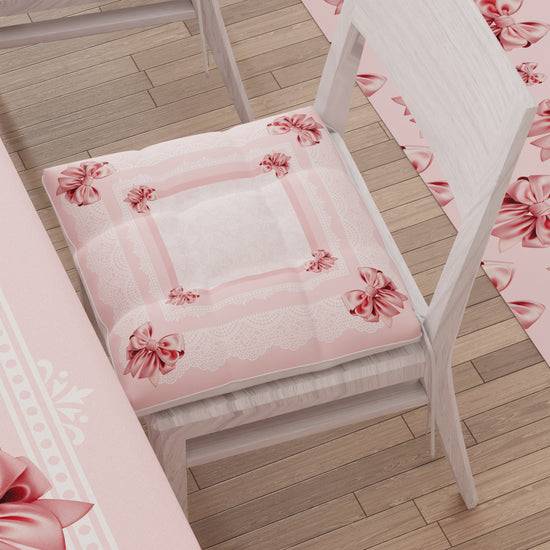 PETTI Cuscini per Sedie Coprisedia 6 Pezzi Fiocco Rosa