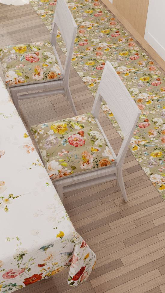 PETTI Cuscini Per Sedie Coprisedia 6 Pezzi Floreale-06 Beige