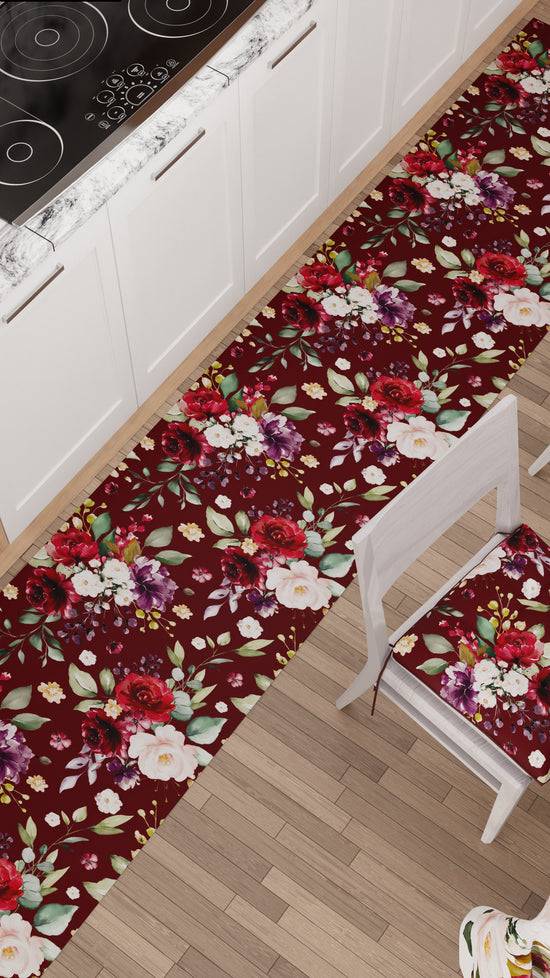 PETTI Cuscini Per Sedie Coprisedia 6 Pezzi Floreale-07 Bordeaux