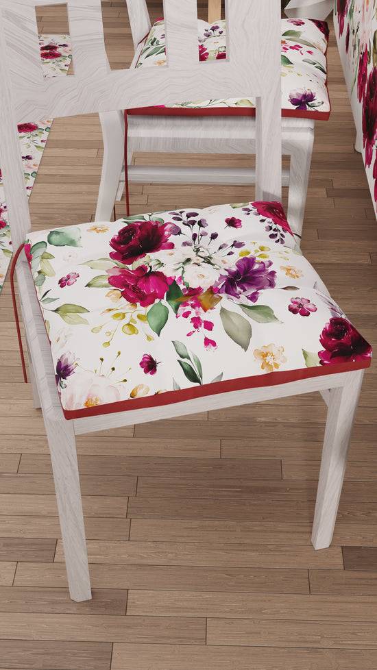 PETTI Cuscini per Sedie Coprisedia 6 Pezzi Floreale-07