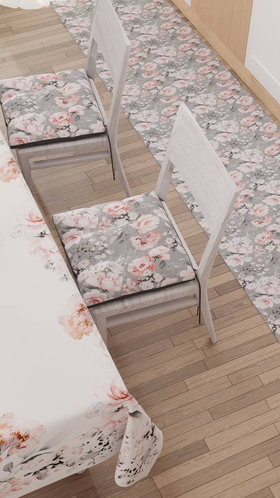 PETTI Cuscini Per Sedie Coprisedia 6 Pezzi Floreale-17 Grigio