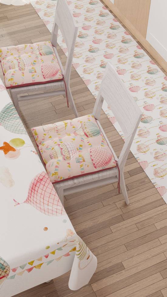 PETTI Cuscini Per Sedie Coprisedia 6 Pezzi Party Elephants Rosa