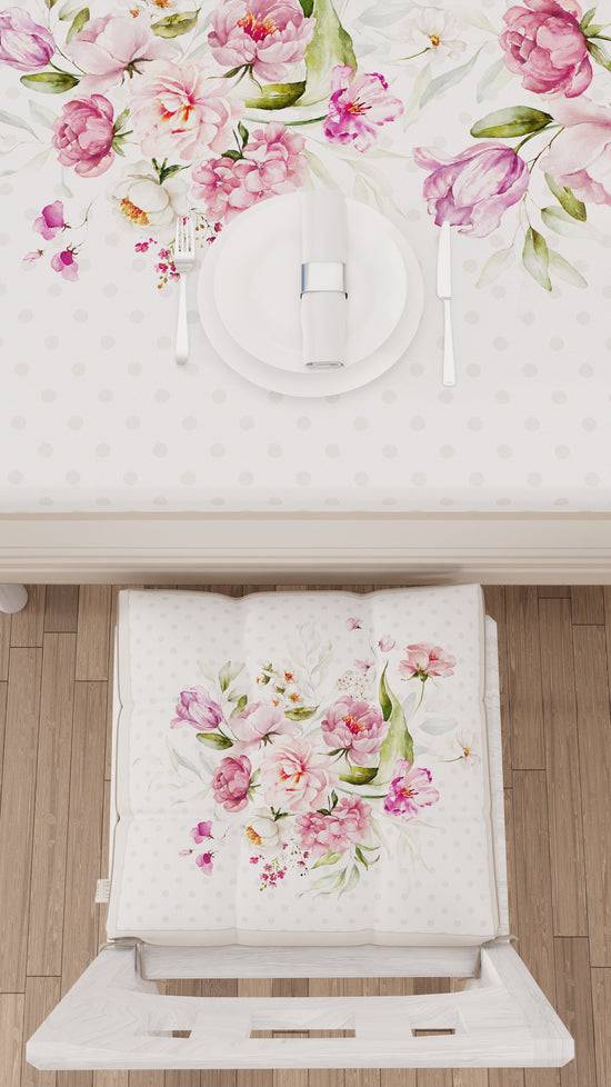 PETTI Cuscini Per Sedie Coprisedia 6 Pezzi Shabby Pois Beige