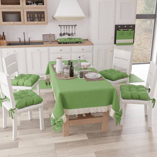 PETTI Cuscini Per Sedie Coprisedia Shabby Chic Tinta Unita Verde