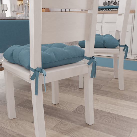 PETTI Cuscini Per Sedie Coprisedia Shabby Chic Tinta Unita Blu Avion