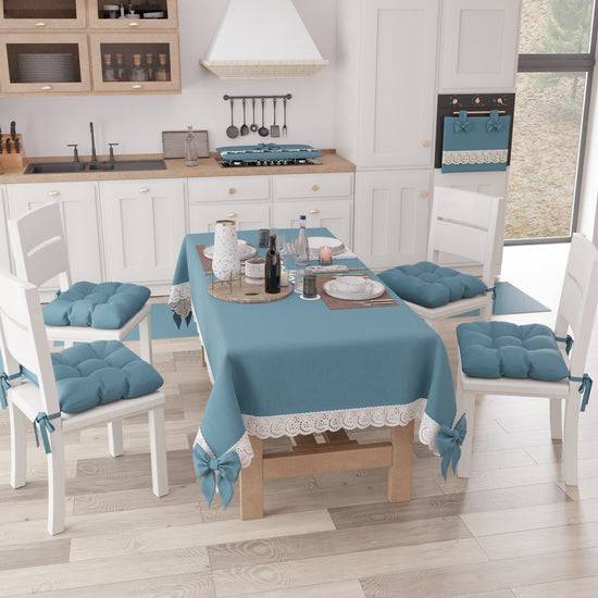 PETTI Cuscini Per Sedie Coprisedia Shabby Chic Tinta Unita Blu Avion