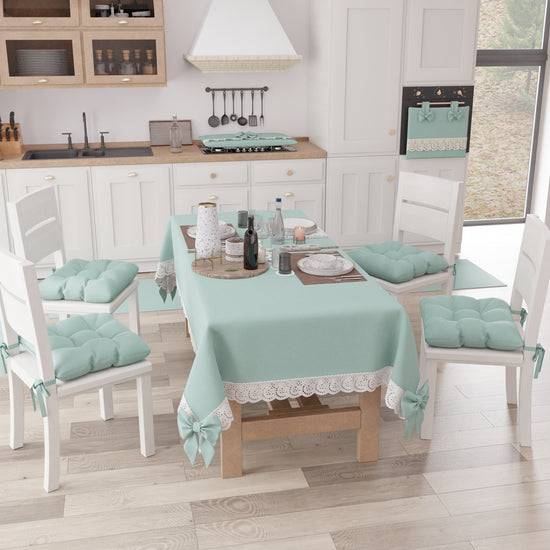 PETTI Cuscini Per Sedie Coprisedia Shabby Chic Tinta Unita Verde Acqua