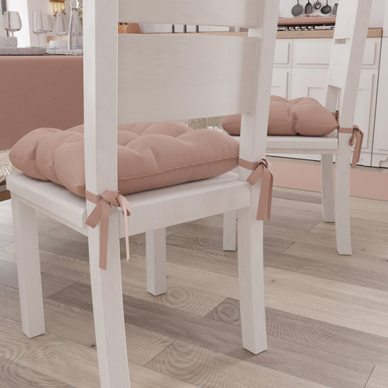 PETTI Cuscini Per Sedie Coprisedia Shabby Chic Tinta Unita Cipria