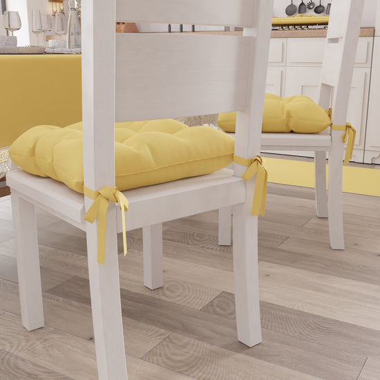 PETTI Cuscini Per Sedie Coprisedia Shabby Chic Tinta Unita Giallo