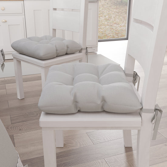 PETTI Cuscini Per Sedie Coprisedia Shabby Chic Tinta Unita Grigio Chiaro