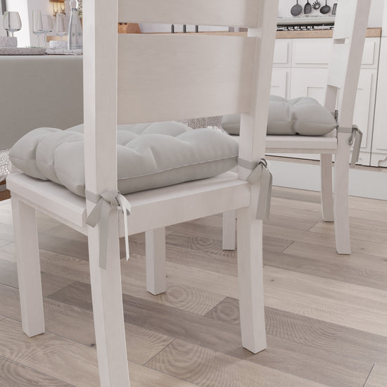 PETTI Cuscini Per Sedie Coprisedia Shabby Chic Tinta Unita Grigio Chiaro