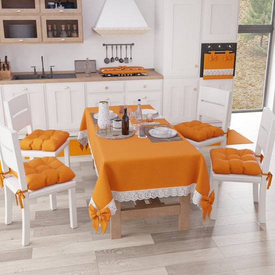 PETTI Cuscini Per Sedie Coprisedia Shabby Chic Tinta Unita Arancio