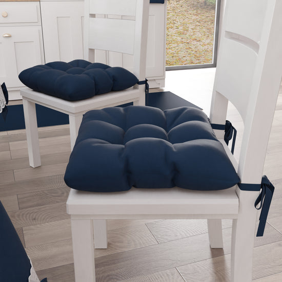 PETTI Cuscini Per Sedie Coprisedia Shabby Chic Tinta Unita Blu Notte