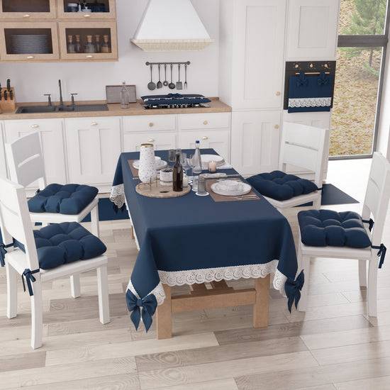 PETTI Cuscini Per Sedie Coprisedia Shabby Chic Tinta Unita Blu Notte