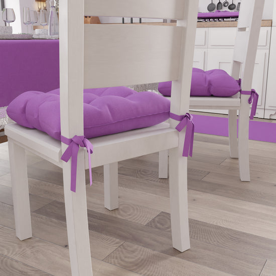 PETTI Cuscini Per Sedie Coprisedia Shabby Chic Tinta Unita Lilla