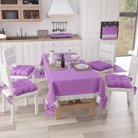 PETTI Cuscini Per Sedie Coprisedia Shabby Chic Tinta Unita Lilla