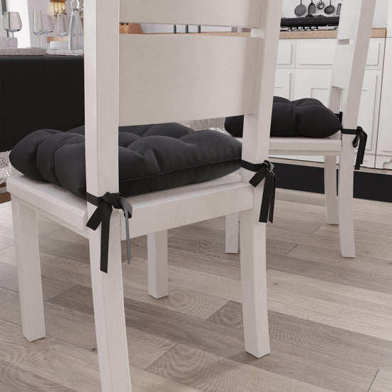 PETTI Cuscini Per Sedie Coprisedia Shabby Chic Tinta Unita Nero